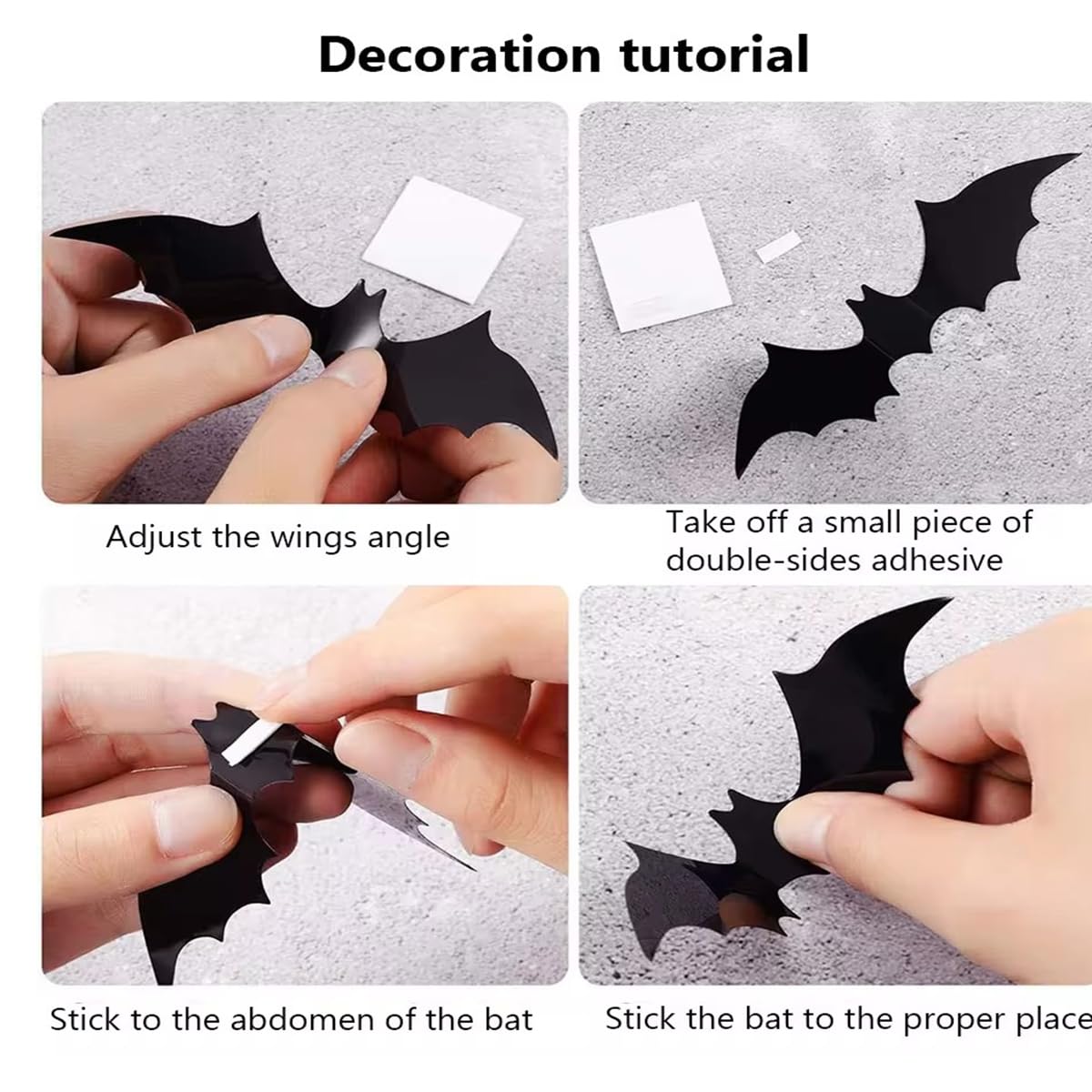 48 Pcs Halloween Wall Decor 3D Bats Wall Decals Removable Rose Pink Black Designs DIY Halloween Decorations Stereo Bats Wall Stickers for Halloween Party Indoor Home Kitchen Bedroom Decorations