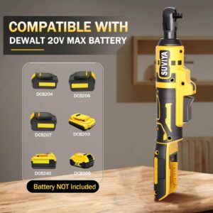 3/8" Cordless Ratchet Wrench Compatible with Dewalt 20V MAX Battery, 45Ft-Lbs Power Ratchet Wrench with 1/4" Adapter, Power Electric Ratchet drive with variable speed (Tool Only)