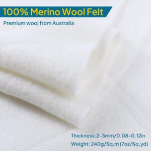 Pre Felt Wool Felt Fabric, Pure Merino Wool Felt for Quick Backing, Shaping and Filling, Needle Felting, Wet Felting, DIY Craft, Save Time, 12 x 39 Inches, Beige