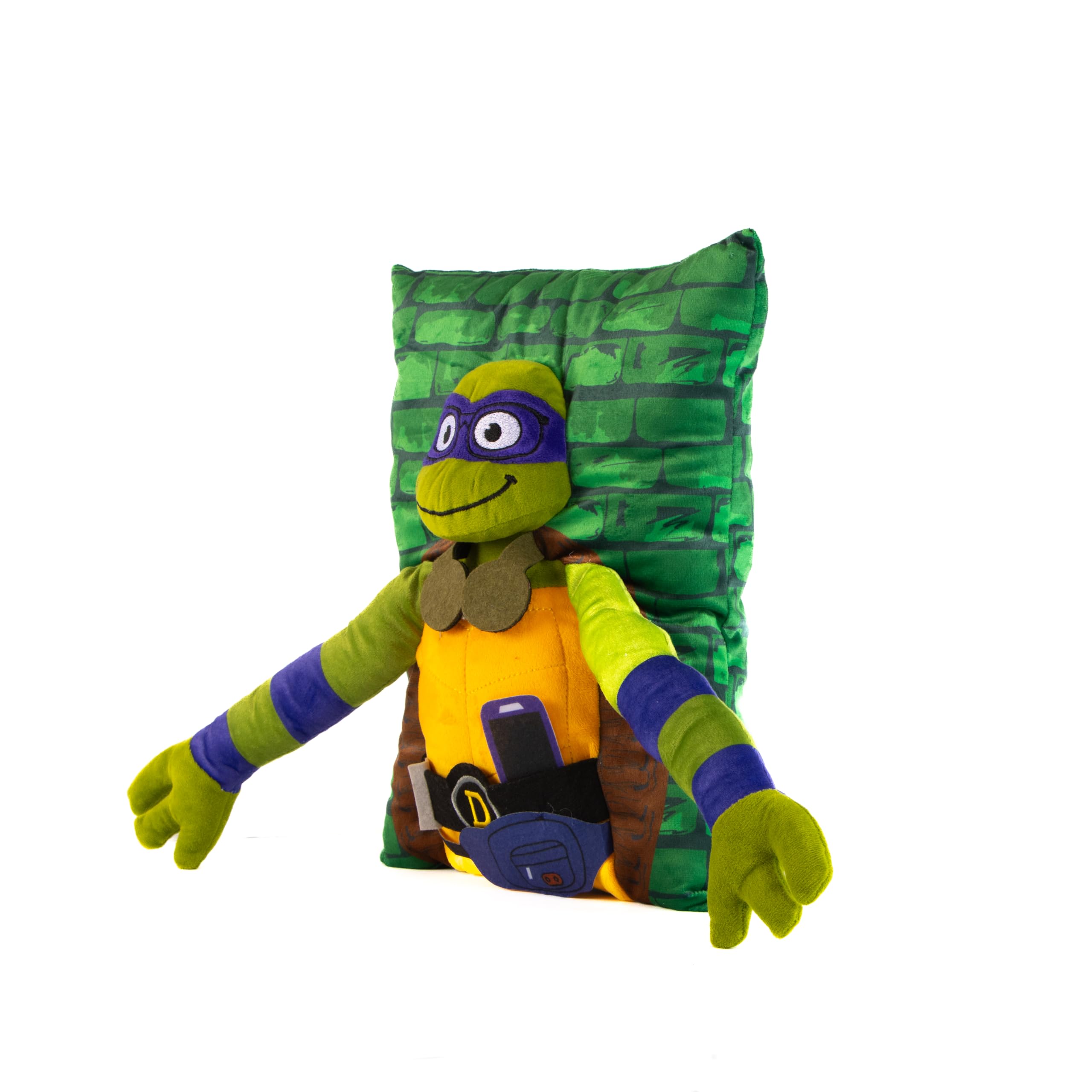 Nickelodeon Teenage Mutant Ninja Turtles Donatello 3D Snuggle Pillow - Super Soft Green Plush Pillow - Measures 15 Inches