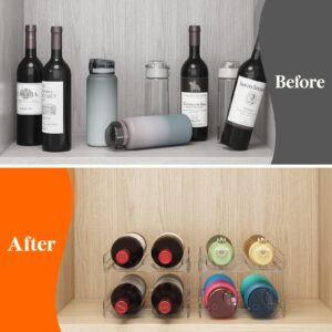 Lifewit Plastic Stackable Wine Rack for Refrigerator, Cabinet, Countertop,Wine Bottle Holder, Water Bottle Organizer for Fridge, Pantry, Hold 12 Bottles