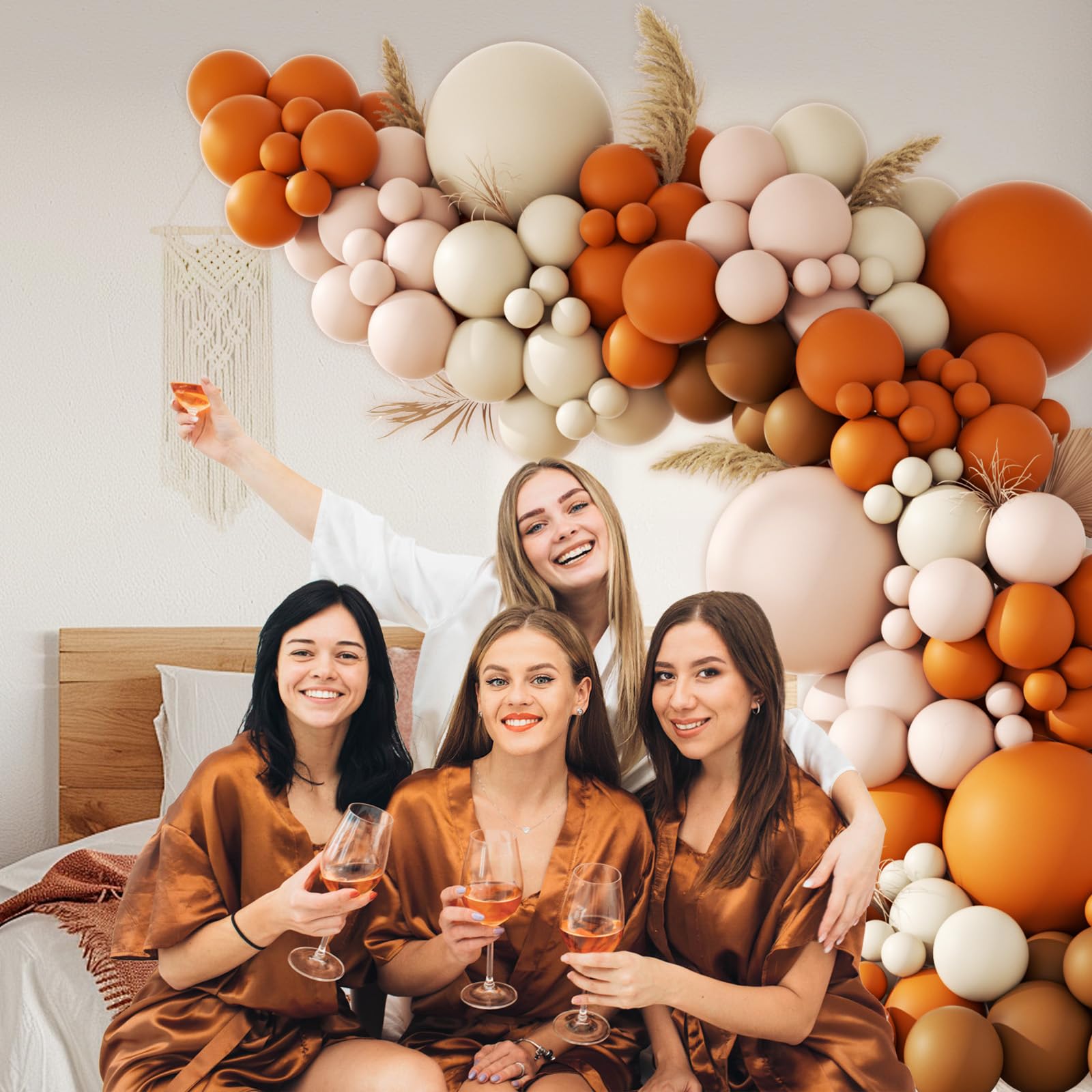 147pcs Fall Balloon Arch Kit Thanksgiving Balloon Arch Fall Boho Balloon Garland Kit with Burnt Orange Balloons for Wedding Thanksgiving Baby Shower Fall Birthday Party Decorations