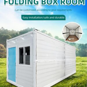 Foldable Prefab Container Home - Modular Tiny House with Customizable Bathroom, Kitchen, Living Room & Bedroom Spaces - Mobile Home Options for Adults