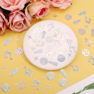 240 Pcs Disco Table Confetti, Glitter Table Confetti Disco Party Decorations Disco Ball Musical Note Microphone Star Confetti for Disco Theme Birthday Party