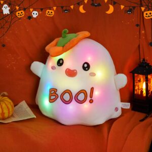 Glow Guards Halloween Ghost Stuffed Animal,Light up Boo Ghost Plush Toy,Cute Ghost Pillow,Soft Spooky Ghost Dolls Stuffed Animals,Halloween Party Favors Halloween Plushie Gift for Kids,12 inches