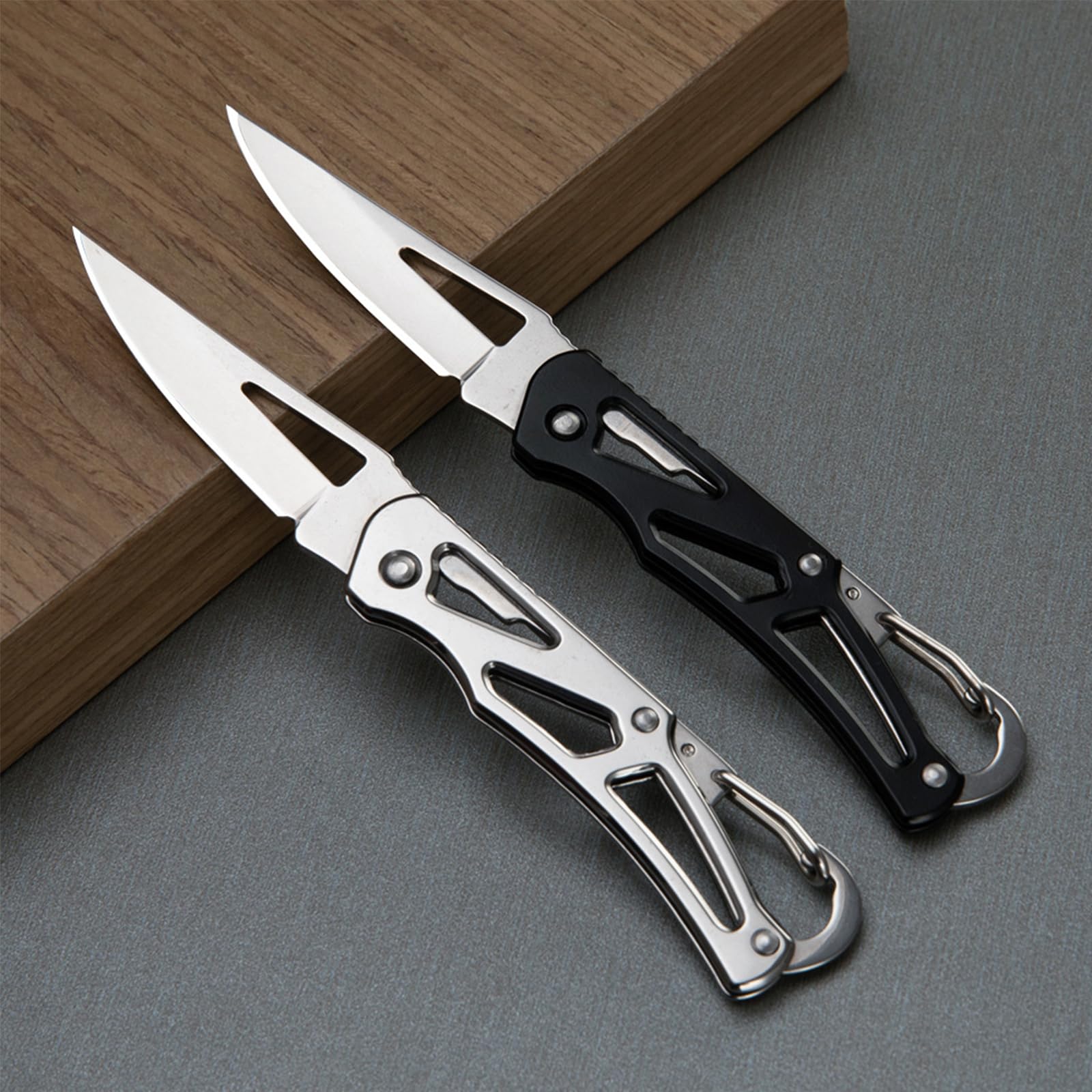 10MOONS Mini Pocket Knife - 5.9 Inch Plain Edge Stainless Steel Keychain Knife for EDC Box Envelope, Small Pocket Knife Every Day Carry Tool for Men&Women (1Pack)