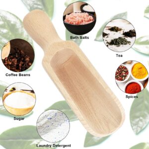 1 Pcs Wooden Spoons, 5.5 In Natural Beech Wood Bath Salt Scoop, Spice Spoons, Multipurpose Spoon Set for Coffee Spoons, Sugar Scrubs, Spices, Bath Salts, Cooking