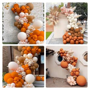 147pcs Fall Balloon Arch Kit Thanksgiving Balloon Arch Fall Boho Balloon Garland Kit with Burnt Orange Balloons for Wedding Thanksgiving Baby Shower Fall Birthday Party Decorations