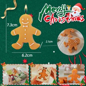 1 Pack Gingerbread Man Shaped Scented Candle, Aesthetic Aroma Soy Wax Christmas Decorative Candle, Decorative Aromatherapy Candles, Prefect for Christmas Eve Party Decoration and Gift