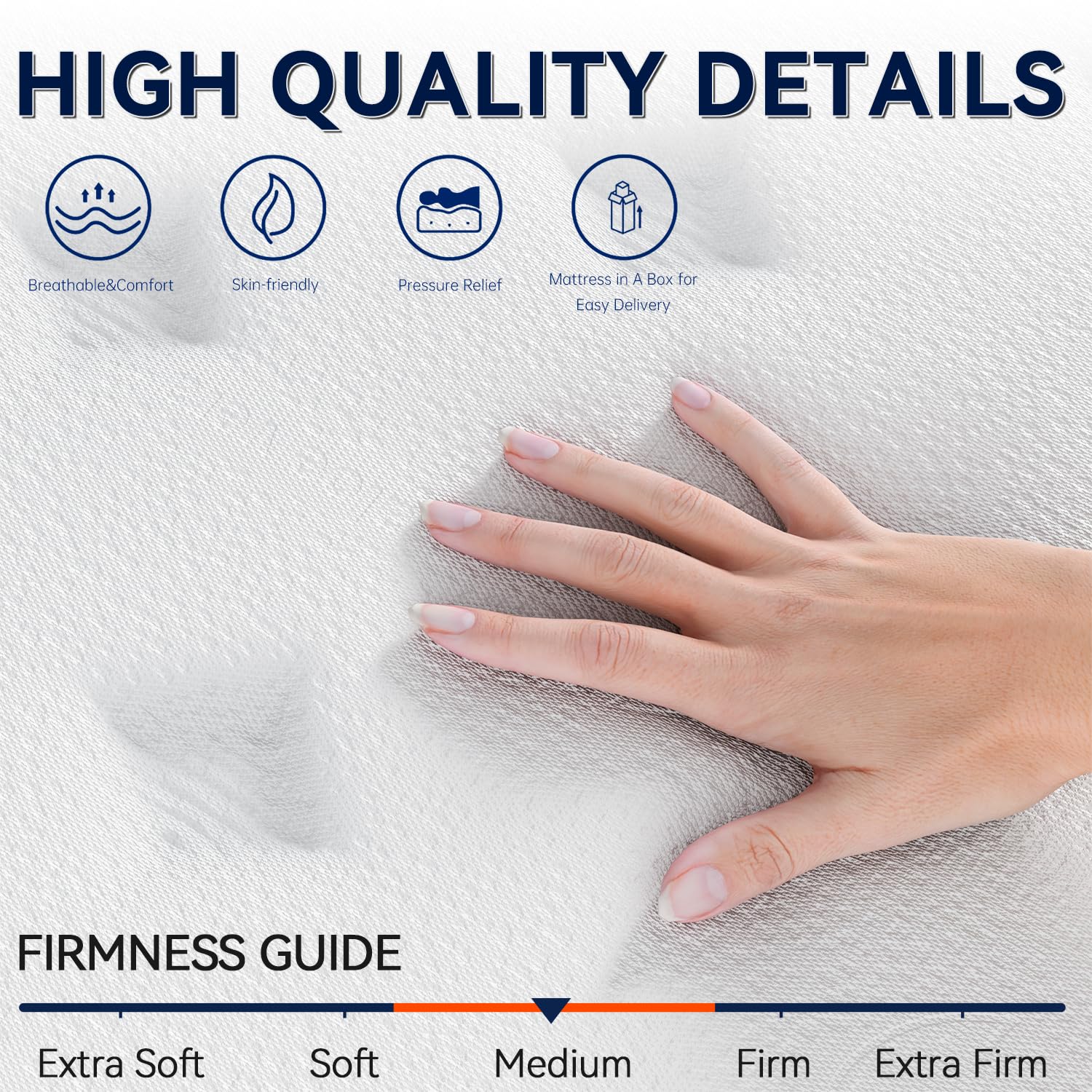 OAITE Queen Mattress-10-Inch Hybrid Mattress with Individual Pocket Springs and Memory Foam, Queen Size Bed in a Box,Breathable and Pressure-Relieving,Mattress Queen(80''*60''*10'')