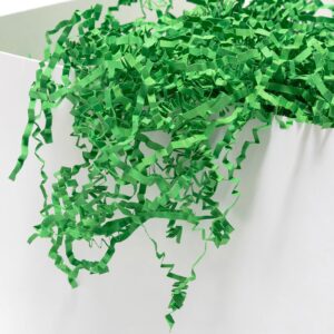 Mefleet 1 LB Crinkle Cut Paper Shred Filler Green Crinkle Paper Shredded Paper for Gift Box - Gift Basket Filler - Gift Box Stuffing for Christmas Xmas Holiday Packaging Wrapping