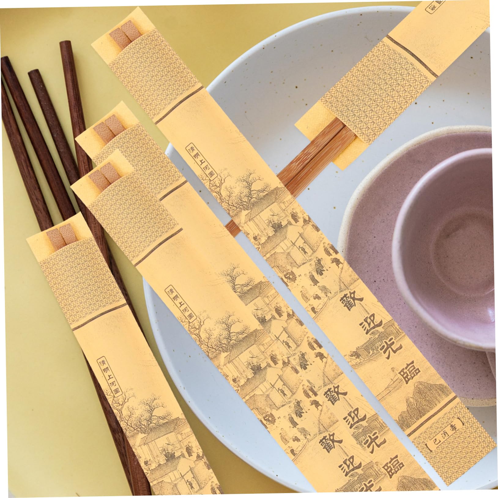 BEBEMOKO 500pcs Silverware Bag Tableware Bags Sushi Chopsticks Sleeve Chopsticks Cover Chopsticks Pocket Chopsticks Takeout Sleeve Chopsticks Holder Chopsticks Packet Cutlery Sleeve Paper