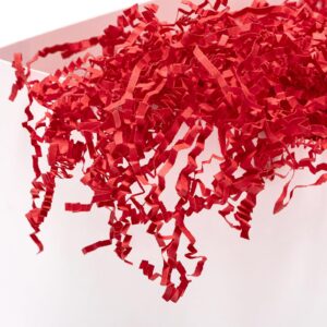 Mefleet 1 LB Crinkle Cut Paper Shred Filler Red Crinkle Paper Shredded Paper for Gift Box - Gift Basket Filler - Gift Box Stuffing for Christmas Xmas Holiday Packaging Wrapping