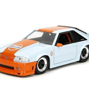 Bigtime Muscle 1:24 1989 Ford Mustang Gulf Die-Cast Car, Toys for Kids and Adults(Blue)