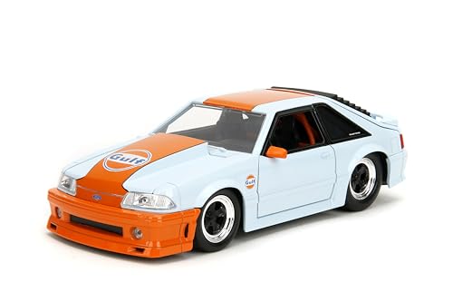 Bigtime Muscle 1:24 1989 Ford Mustang Gulf Die-Cast Car, Toys for Kids and Adults(Blue)