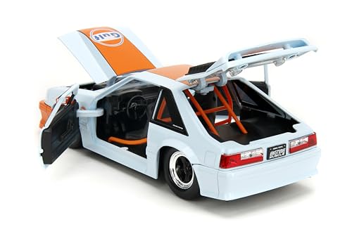 Bigtime Muscle 1:24 1989 Ford Mustang Gulf Die-Cast Car, Toys for Kids and Adults(Blue)