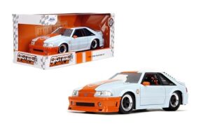 bigtime muscle 1:24 1989 ford mustang gulf die-cast car, toys for kids and adults(blue)