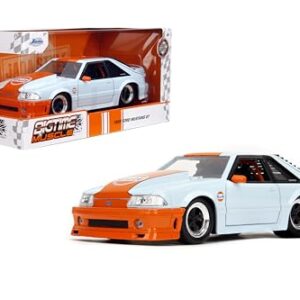 Bigtime Muscle 1:24 1989 Ford Mustang Gulf Die-Cast Car, Toys for Kids and Adults(Blue)