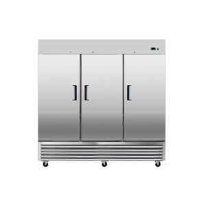 fricool 81 in commercial freezer stainless steel, 69.5 cu.ft stainless steel reach-in merchandiser upright freezer for restaurant, bar, shop, residential beverages and frozen foods