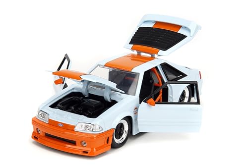 Bigtime Muscle 1:24 1989 Ford Mustang Gulf Die-Cast Car, Toys for Kids and Adults(Blue)