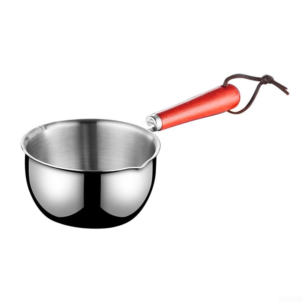 TreasureCave Mini Sauce Pan Cooking Pot Chocolate Melting Pot Stainless Steel Sauce pan with Pour Spout,Stainless Steel Hot Oil Pan Hot Sauce Pot Cooking Butter Melting Pot(500ml)