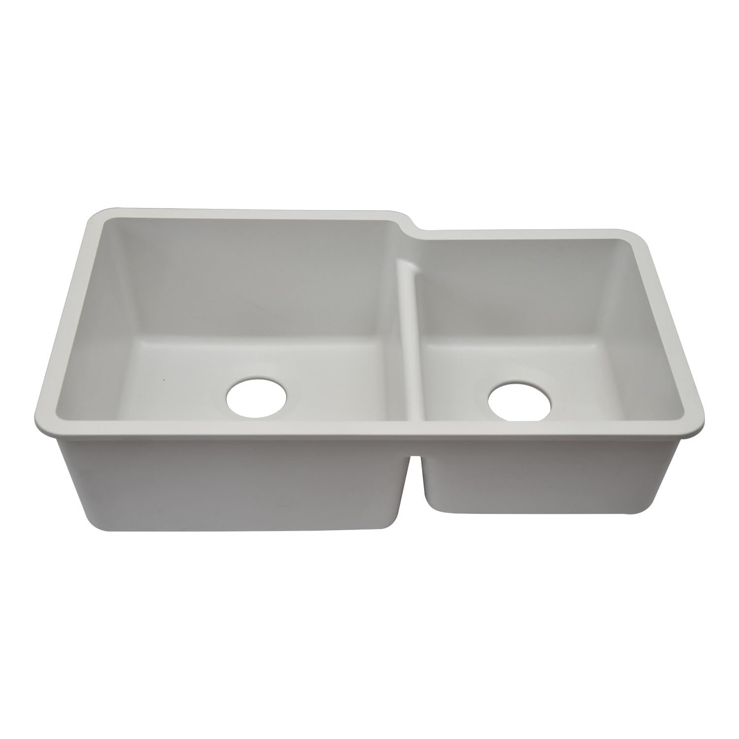 32" x 19" Quartz Kitchen Sink, 60/40 Double Bowl Sink, Drop-in Sink, Undermount Sink, Granite Kitchen Sink, White Kitchen Sink, Lexicon Platinum LP-6040-W-SO