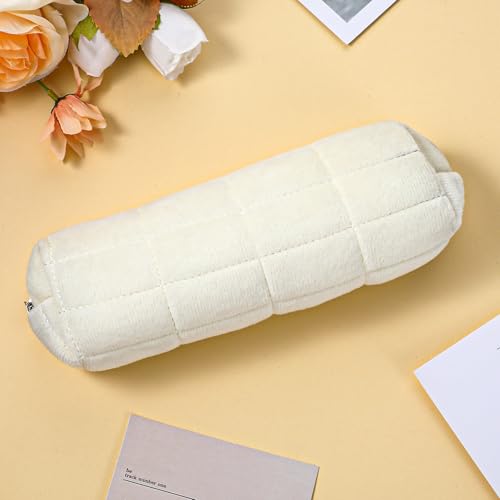 Small Plush Pencil Pouch Travel Makeup Pouch Heavy Duty Aesthetic Pen Case Cute Cosmetic Bag Organizer Trendy Office Stationery Storage Bags Mini Zipper Toiletry Pouches for Women Men Adult