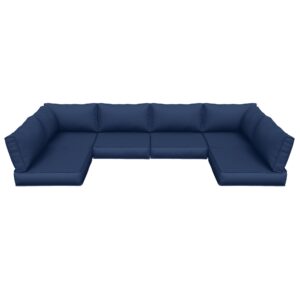 vonzoy outdoor furniture cushions, replacement cushions for patio furniture set, 14 pieces water-resistant patio sofa cushions fits 6-seat sectional couch(navy blue)