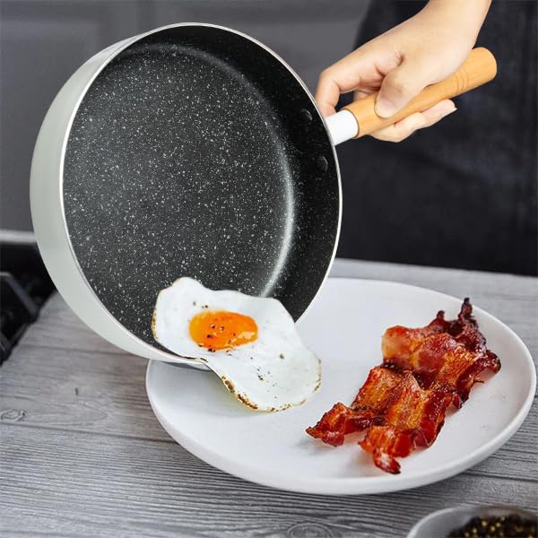 VIVIDCOOKWARE Nonstick Ceramic Frying Pan Skillet, 8-Inch Omelet Pan, Healthy Non Toxic Chef Pan, Compatible Egg Pan with Heat Resistant Handle, PFAS-Free