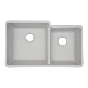 32" x 19" Quartz Kitchen Sink, 60/40 Double Bowl Sink, Drop-in Sink, Undermount Sink, Granite Kitchen Sink, White Kitchen Sink, Lexicon Platinum LP-6040-W-SO