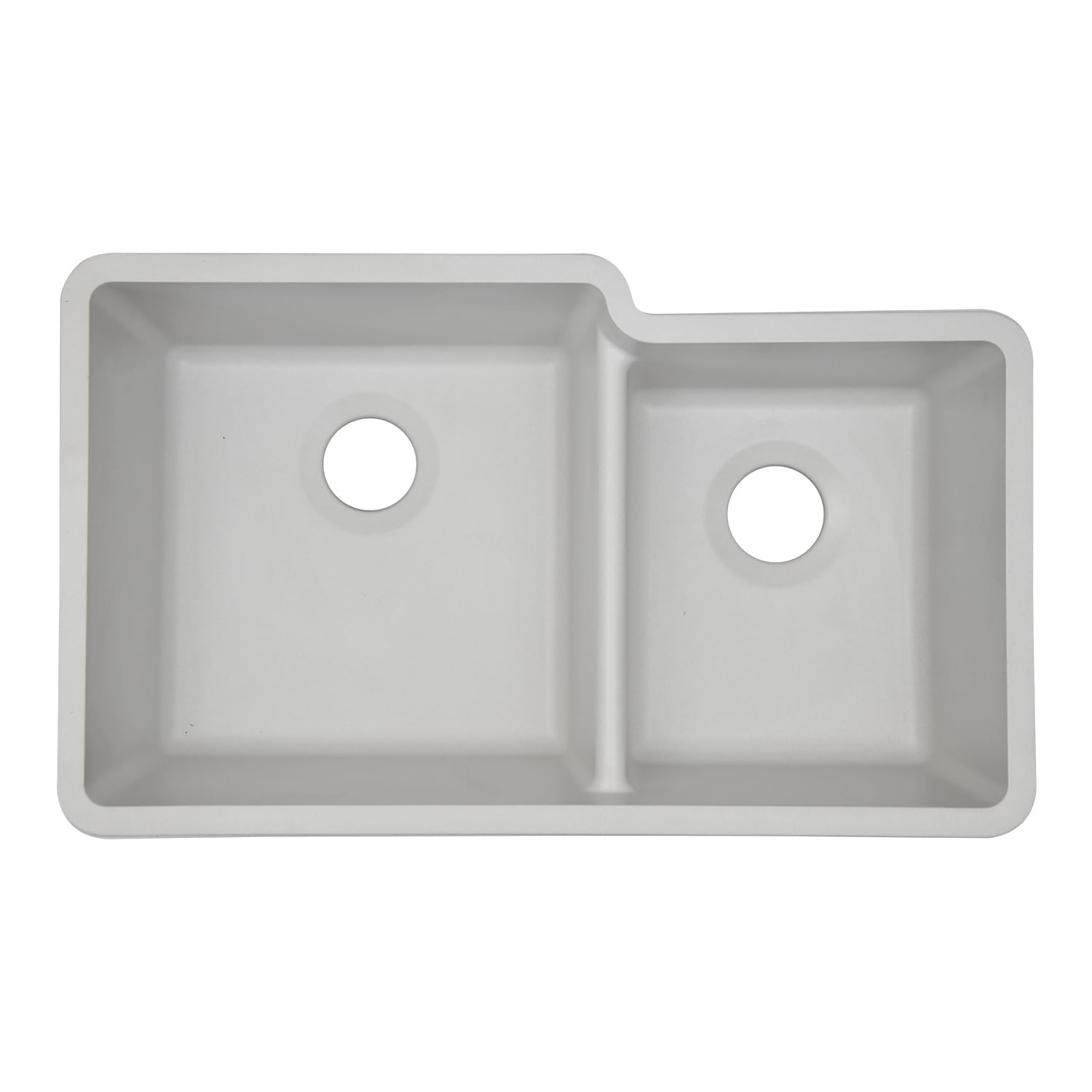 32" x 19" Quartz Kitchen Sink, 60/40 Double Bowl Sink, Drop-in Sink, Undermount Sink, Granite Kitchen Sink, White Kitchen Sink, Lexicon Platinum LP-6040-W-SO