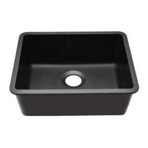 23" x 18" quartz kitchen sink, single bowl kitchen sink,drop in kitchen sink, granite composite kitchen sink, undermount sink, galaxy black kitchen sink, lexicon platinum lp-2318-k-so