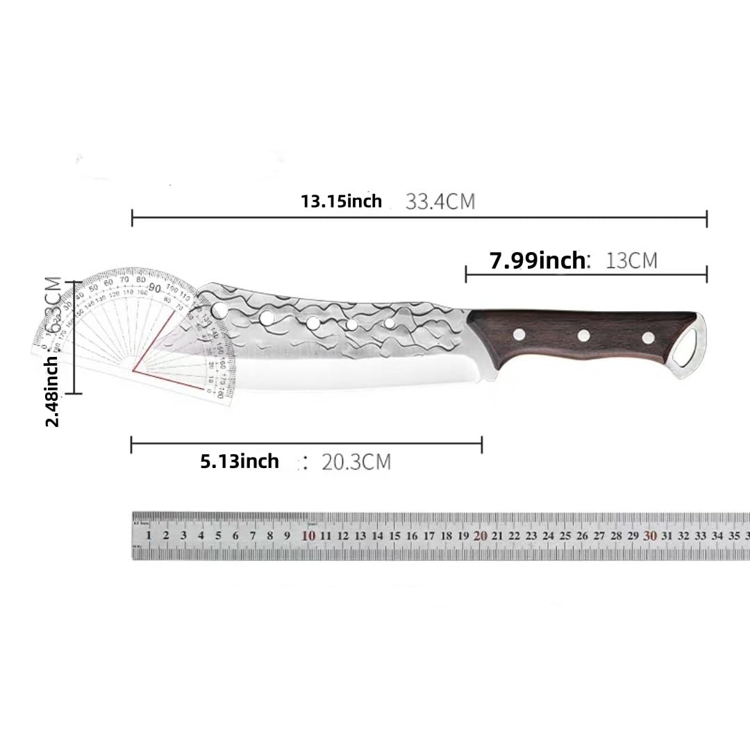 Lienzhe Japan Knives,kitchen knife Meat Cleaver Knife for Meat Cutting,camping knife, japanese chef knife, full tang knife with sheath for Outdoor Cooking, Kitchen Deboning or Camping BBQ