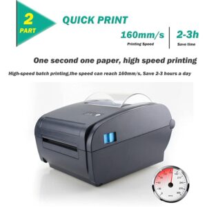 TREEYX Label Printer, Thermal Barcode Printer, Sticker Shipping Label Printer 4 * 6 Inch Bluetooth USB Pos Direct Portable Receipt Printer