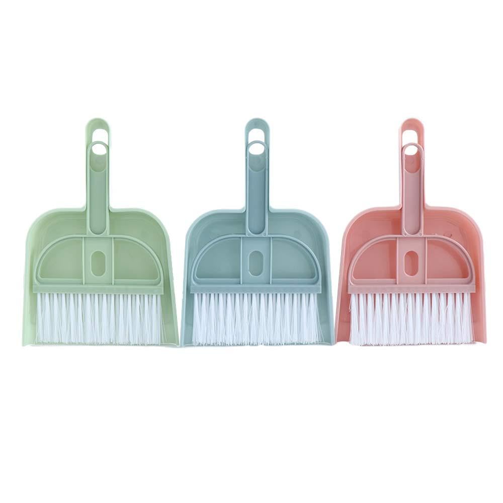 Mini Brush and Dustpan Set, Mini Cleaning Brush Small Broom Dustpans Set Desktop Sweeper Garbage Cleaning Shovel(3PCS/Set)