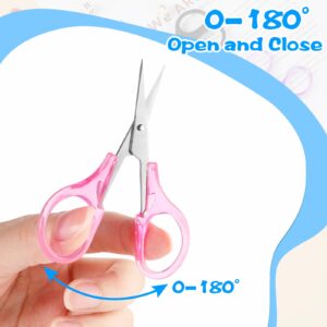 4 Pcs Mini Scissors Small Embroidery Scissors Stainless Steel Scissors with Protective Cover Small Scissors All Purpose Mini Detail Craft Scissors Straight Tips Sewing Scissors for Embroidery Knitting