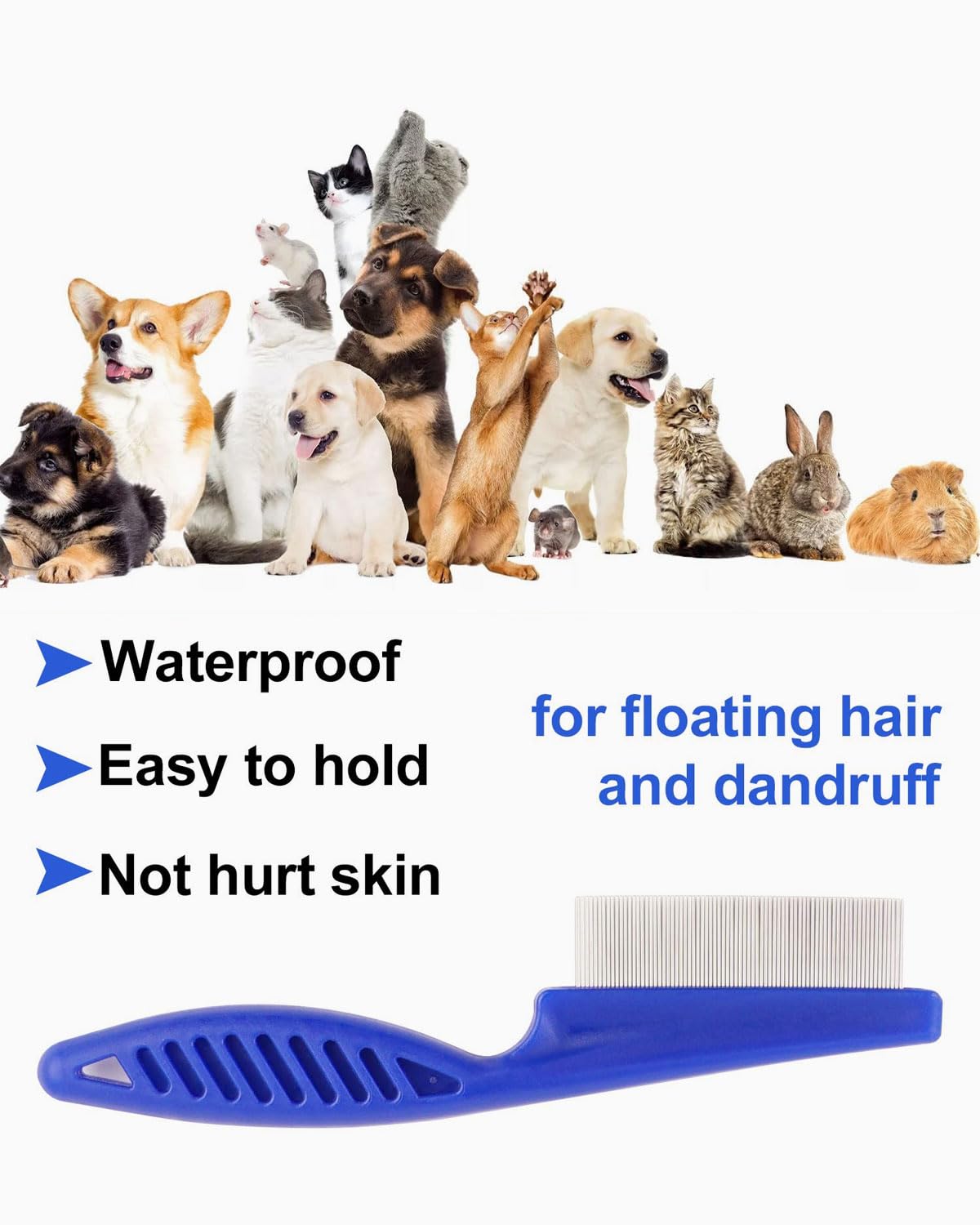 4 Pack Cat Dog Flea Comb, Stainless Steel Pet Comb For Dogs Cats Effective Against Fleas & Lice Professional Flea Comb For Dog & Cat