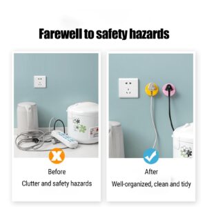 Siswilly Command Hooks for Hanging, Electrical Wire Organization, Cell Phone Charger Holder for All Household Appliances