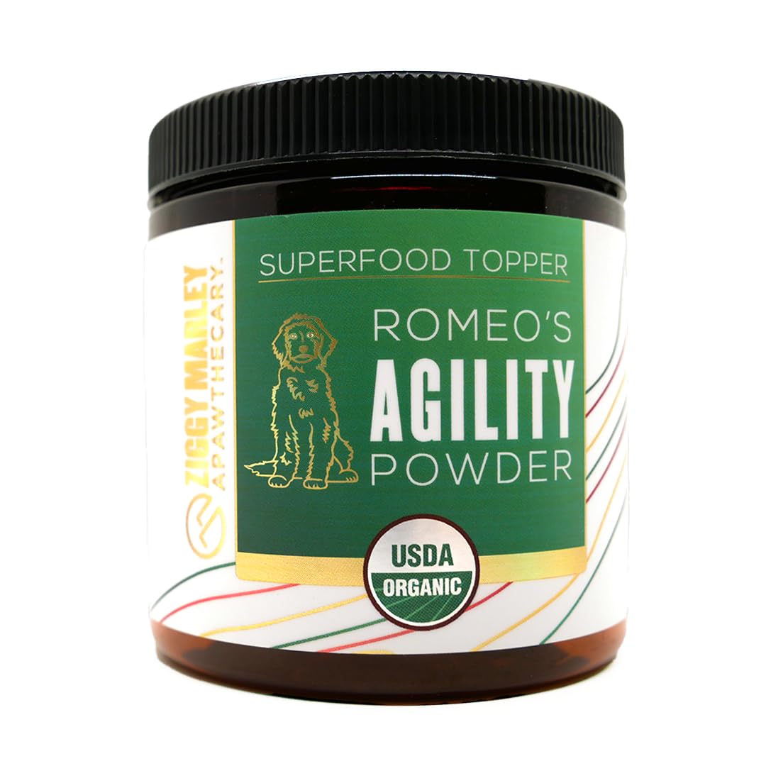 ZMA Pets Organic Agility Superfood Powder for Dogs & Cats – Support Agility & Mobility - USDA Organic Bone Broth, Turmeric, & 3 Functional Mushrooms