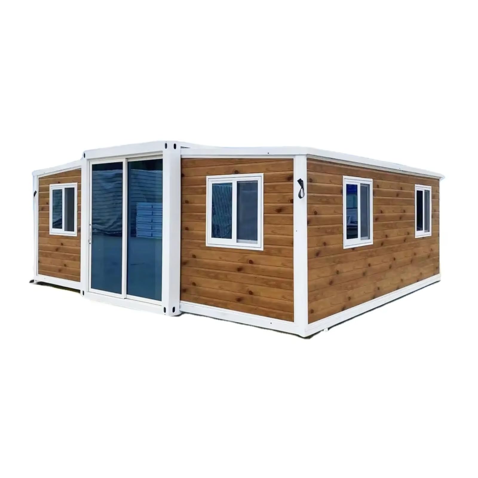 Tiny House, Waterproof Prefab Luxury Villa, Expandable Container House, Prefabricated Portable Mobile Tiny Home, 2 Bed 1 Bath, Living & Kitchen (1)