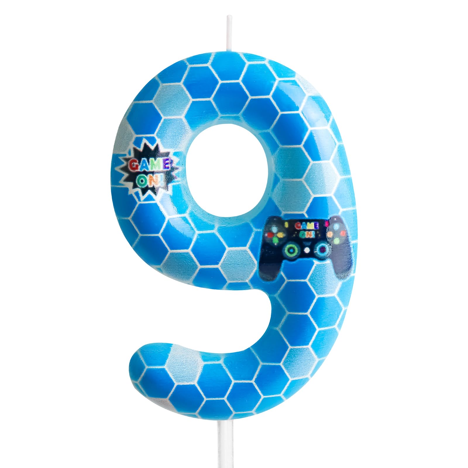 FUNCANDLE Game Birthday Number 9 Candles,Gamepad Pattern Game Number 9 Birthday Candle,Happy Birthday Candle,Game Controller Theme Party Boy Girls Birthday Party Decorations