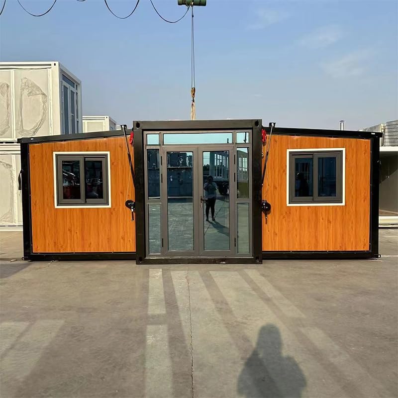 20ft House with Luxury Design, with 1 Living Room, 1 Bedroom, 1 Bathroom and Kitchen, Container House for Living, Foldable Mobile Home Easy Setup Container Folding House