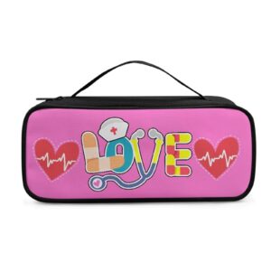 gomyblomy stethoscope carrying case with extra room for nurse doctors pink stethoscope storage bag lightweight holder organizer pouch fit for most stethoscopes