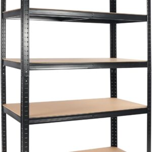 CIERRSSCVV 5-Tier Adjustable Cube Storage Shelf, Metal Shelves for Heavy Duty Storage, Garage Storage Shelves, Book Shelf Organizer for Bedroom, Bakers Racks for Kitchens