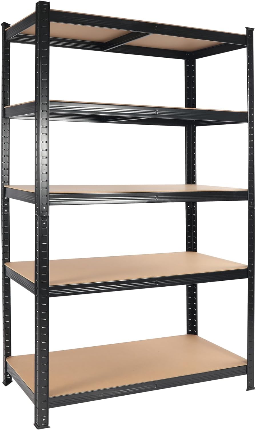 CIERRSSCVV 5-Tier Adjustable Cube Storage Shelf, Metal Shelves for Heavy Duty Storage, Garage Storage Shelves, Book Shelf Organizer for Bedroom, Bakers Racks for Kitchens