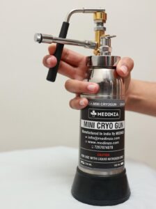 medinza mini cryo can for dermatology empty cryo liquid nitrogen sprayer with different 5 probes and carry bag