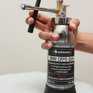 MEDINZA Mini Cryo Can For Dermatology Empty Cryo Liquid Nitrogen Sprayer With Different 5 Probes and Carry Bag