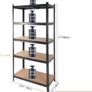 CIERRSSCVV 5-Tier Adjustable Cube Storage Shelf, Metal Shelves for Heavy Duty Storage, Garage Storage Shelves, Book Shelf Organizer for Bedroom, Bakers Racks for Kitchens