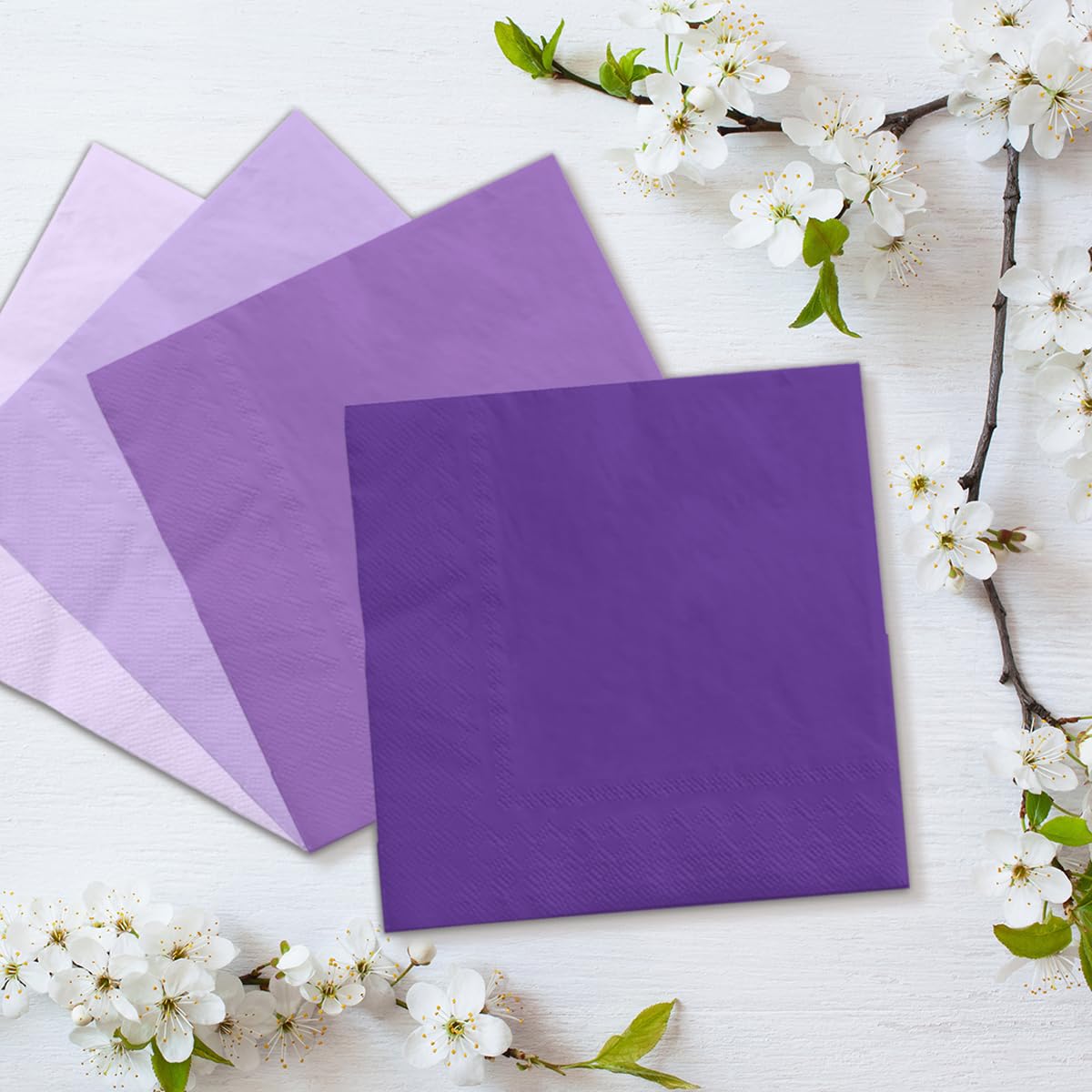 Lavender Party Supplies-40Pcs Gradient Purple Napkins Lavender Light Purple Disposable Paper Napkins for Birthday,Baby Shower,Wedding