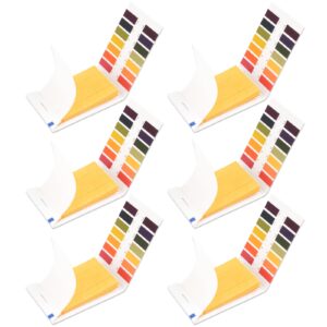 6 pack litmus ph test strips 480 strips, ph 1-14 test litmus paper for teaching, student, chemistry ph test strips experiment, ph paper test strips & ph soap making testing strips for water soil test